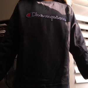 navy blue champion crewneck